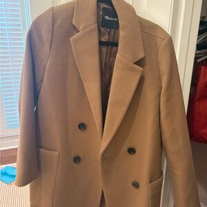 Madewell Men's Camel Double-Breasted Pea Coat